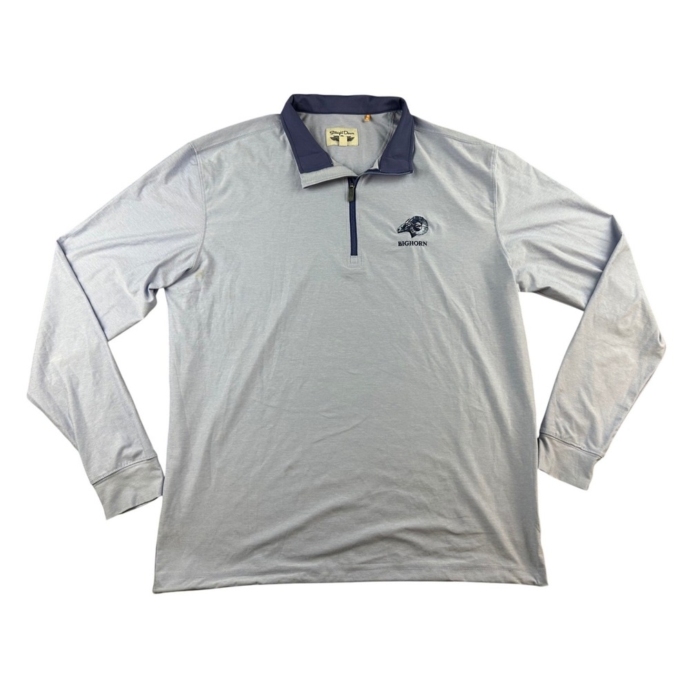 Straight Down 1/4 Zip Pullover Sweater‎ Men M Blue Long Sleeve UPF 50 Collared